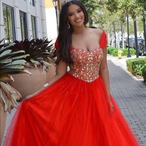 Red Quinceanera Sweet 16 Pageant Gown